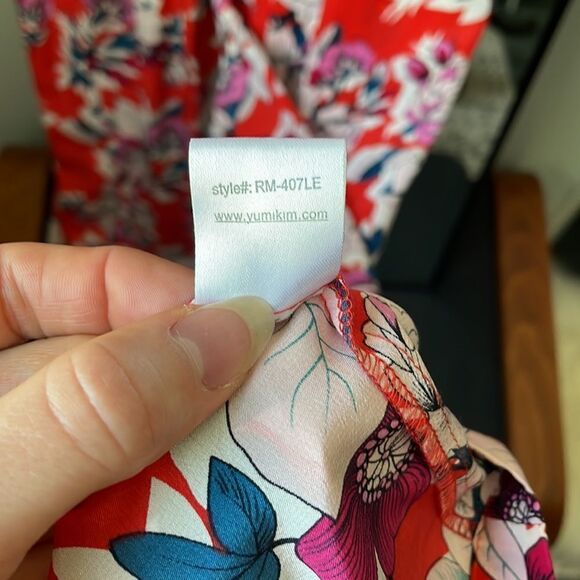 Yumi Kim Silk Flower District Jumpsuit Red S - Picture 9 of 11